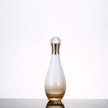 Wholesales high-grade Bowling shape Gradient golden cosmetics electroplating glass bottle/jars with good price